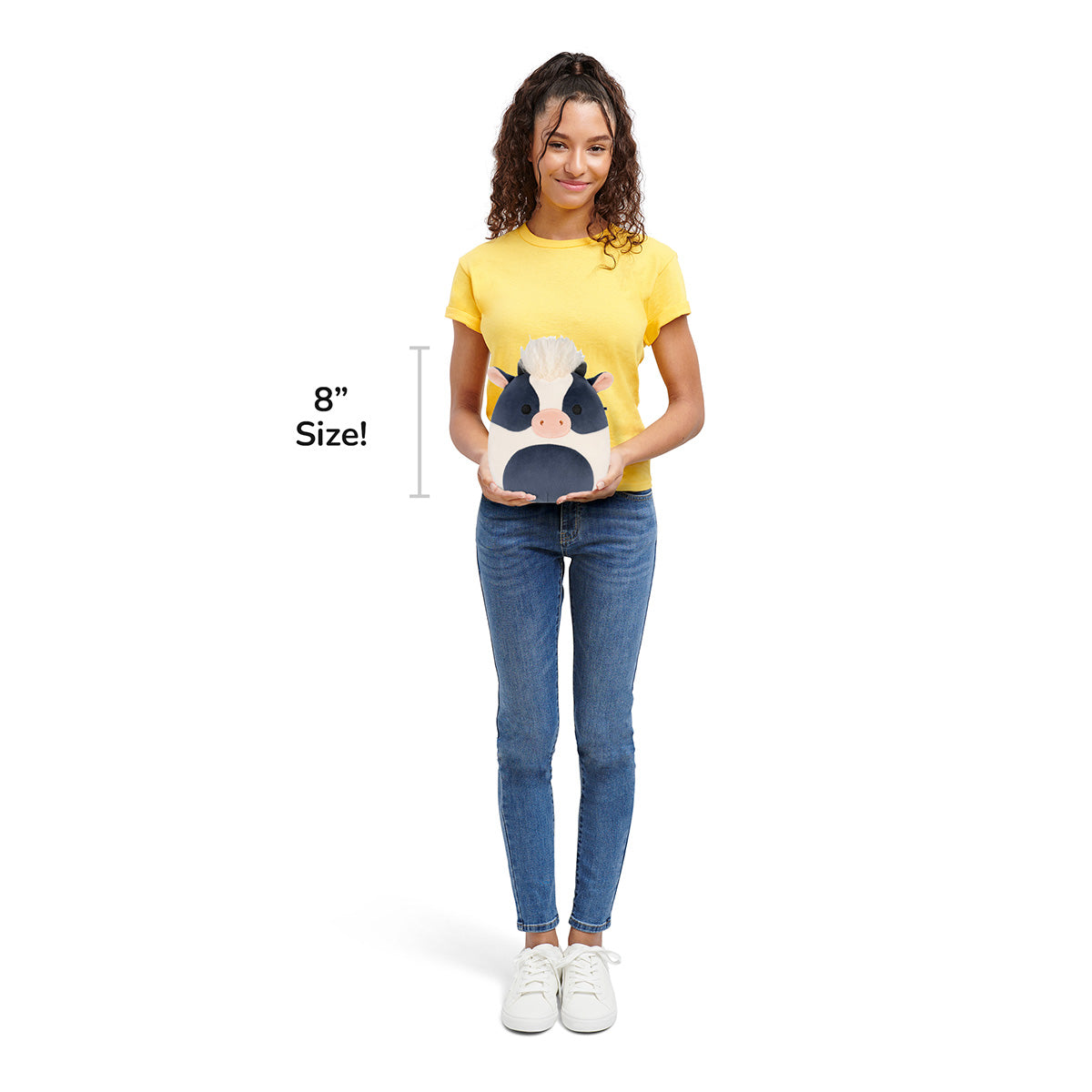 8-Inch Dill the Black and White Cow with Shaggy Hair - Image 7